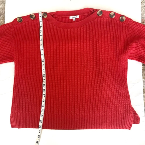 Madewell Enamel Red Calloway Chunky Ribbed Boatneck Sweater Size Large - Picture 10 of 11